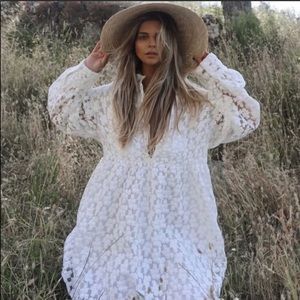 ZARA TEXTURED MINI DRESS BALLON SLEEVE